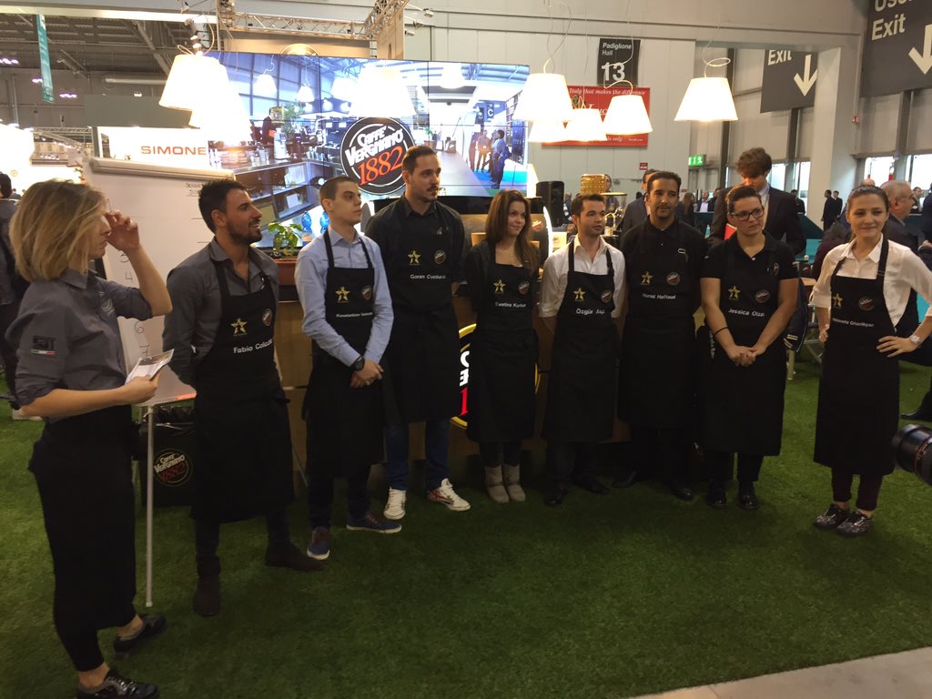 Contestants for today's Caffe Vergnano Best Barista 2015.
