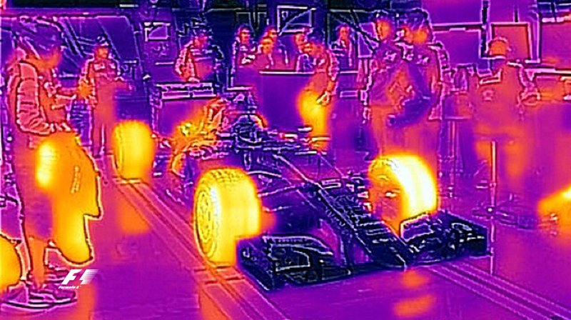 F1's tweet image. Not everything&apos;s cold &amp;amp; wet in Austin... Check out these thermal images from #USGP qualifying