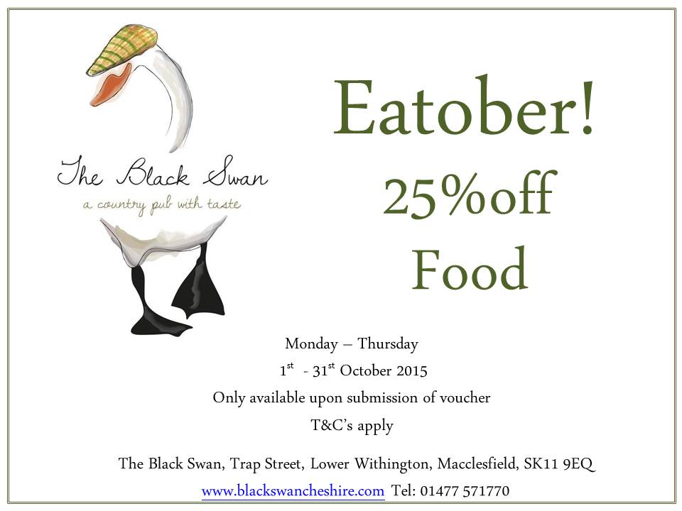 blackswanchesh's tweet photo. Last chance to get your 25% off food. Eatober! https://t.co/nb0tQB29kx