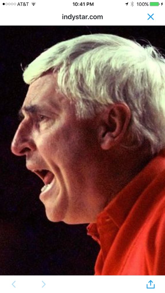 Happy Birthday to The General! \"The Lord is my Shepard but Bobby Knight is my Coach.\" 