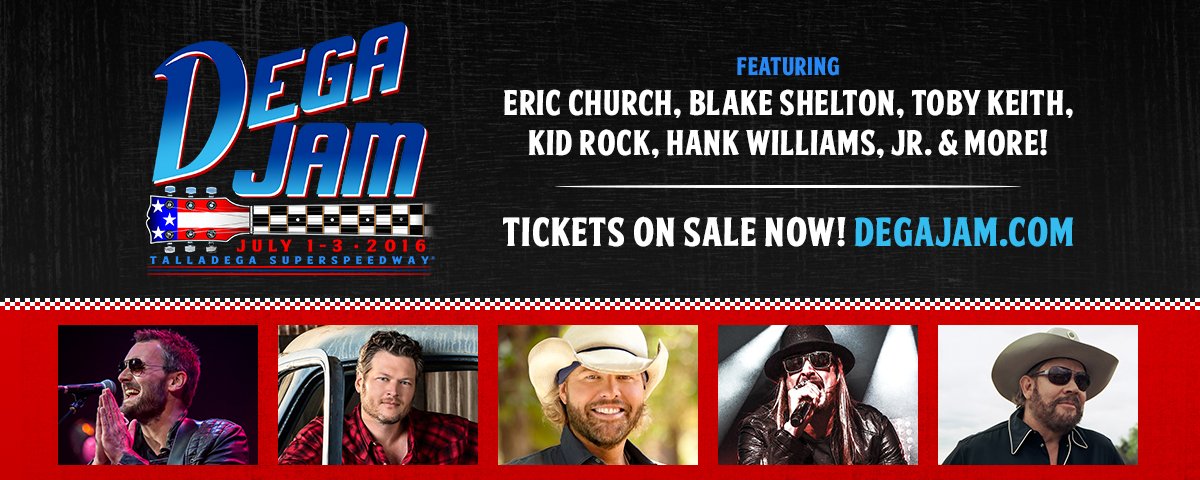 DegaJam's tweet photo. Lineup Announced: Eric Church, Blake Shelton, Toby Keith, Kid Rock, and many more at First-Ever #DegaJam Music Fest https://t.co/G69sVMWE2v