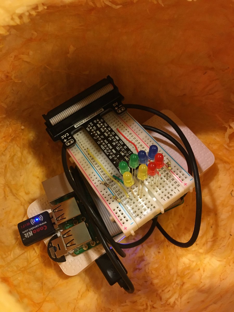 intelpumpkin's tweet photo. Finishing the LED pumpkin inspired me to turn it into a tweet IOT project
#Raspberrypi #Halloweenpumpkin #LEDproject https://t.co/nArNZg1ylD