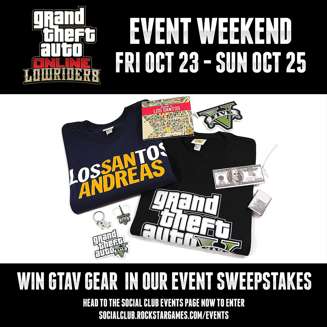 RockstarGames's tweet photo. It's also the last day to enter for the chance to win #GTAV gear. Enter at https://t.co/SMFtPbLpYx https://t.co/8RZozpHAo7
