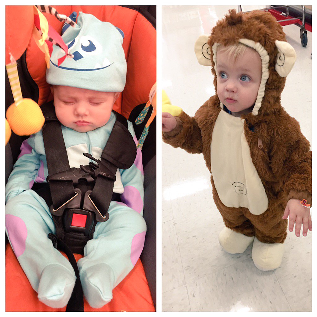 Our little monkey and our little monster. #spooktackular #target #t2015 <a href="/EvanPresler/">Evan Presler</a>