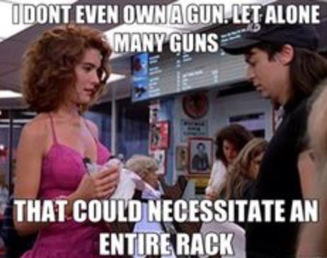 jerseyluvbug's tweet photo. #WorstImpulseBuy

A 🔫Gun Rack 🔫for my boyfriend. 
😂😂😂😂😂
#Shwing #waynesworld https://t.co/NvQzB3zNNL