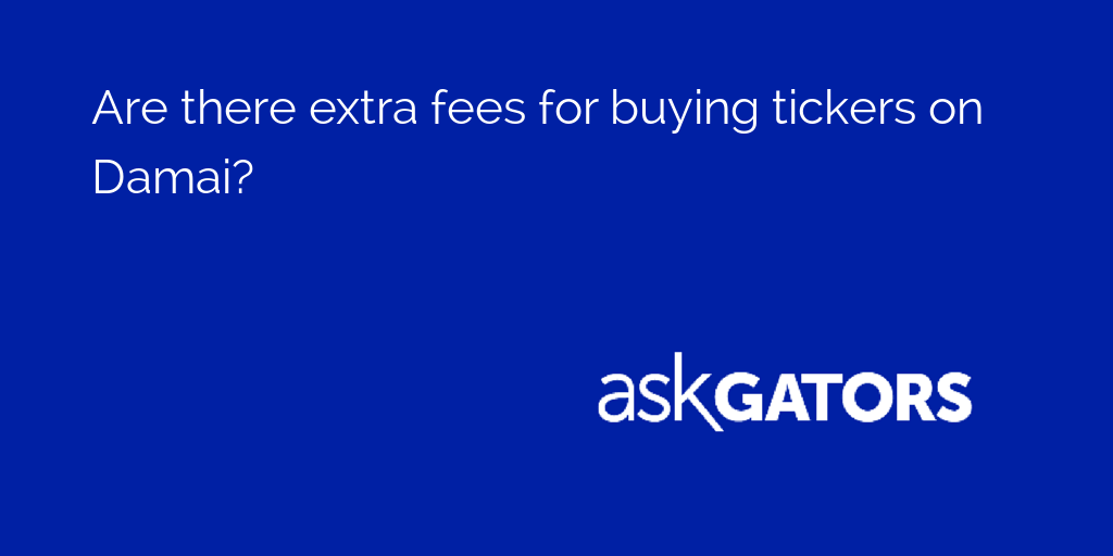 AskGators's tweet image. Are there extra fees for buying tickers on Damai?

Find out here: asku.co/AskGators/ques…