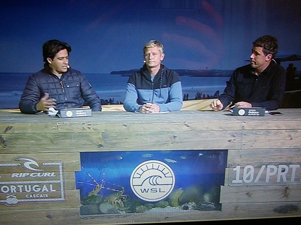 tomastpcosta's tweet photo. The 3 best commentators together @joeturpel #StriderWasilewski #PeterMel @wsl #MocheRipCurlPro https://t.co/0XZOUvSVad