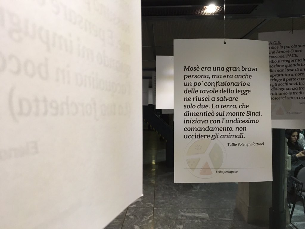 vegolosi's tweet photo. Anche Tullio Solenghi ci ha regalato la sua frase per la mostra #ciboperlapace! Chi avrà vinto il nostro concorso? https://t.co/kiXMsmYwqS