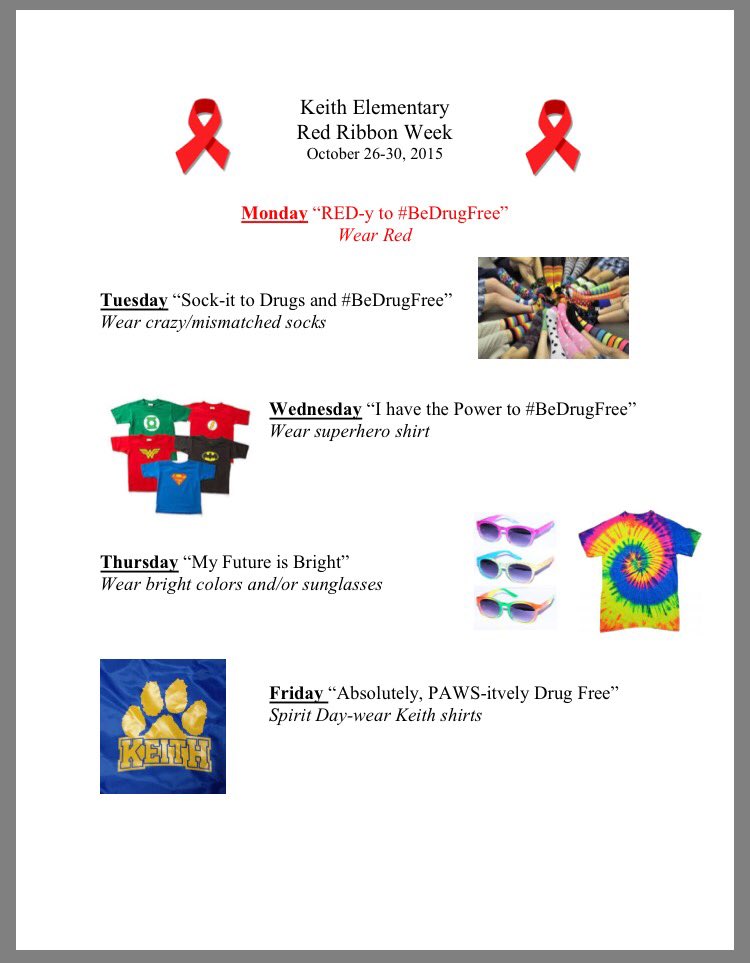 char_miller4's tweet photo. Red Ribbon Week @CFISDKeith this week. #BeDrugFree #BeKeith https://t.co/gRKvwU6QYT