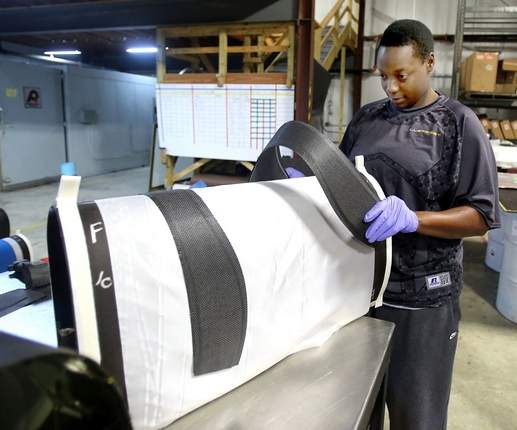 LeapTechLLC's tweet image. Get a behind-the-scenes look at how we make #CarbonTek shoulder pads in #Charleston: bit.ly/1Mdi7qW.