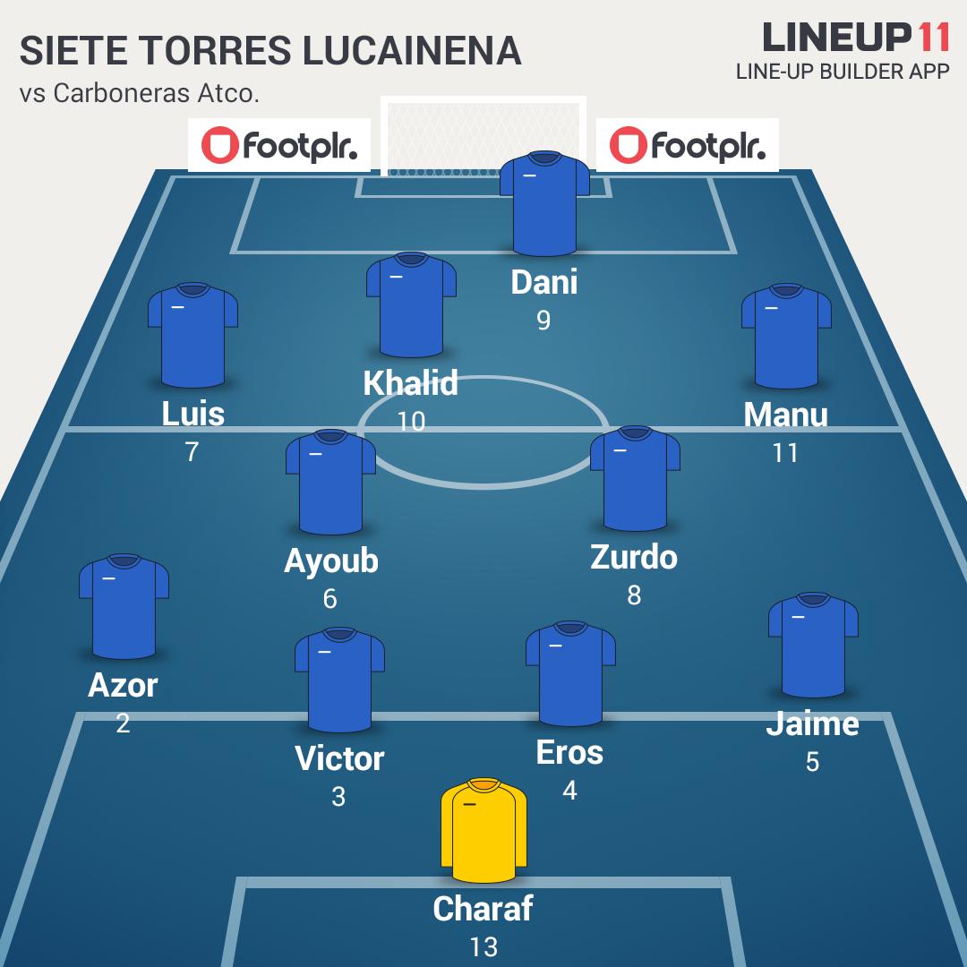 STLucainena's tweet photo. XI Inicial vs Carboneras #lineup11 https://t.co/V0bB6phbjL