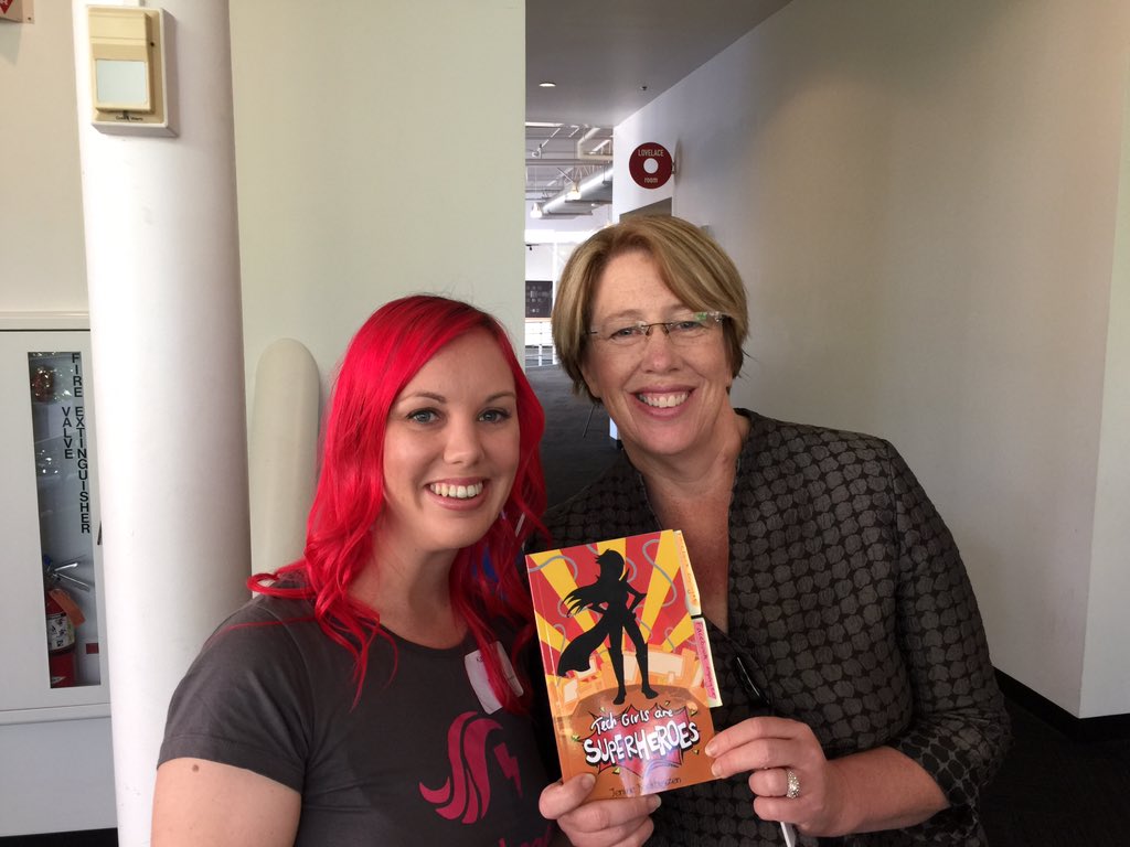 coderxx2015's tweet photo. #coderxx2015 @codemiller and @mljmljmlj with the @TGAsuperheroes book https://t.co/R1dKNsbvo4
