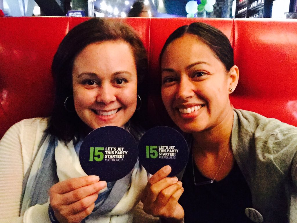 AnnieEMinguez's tweet photo. #JetBlue 15th anniversary celebration with Crewmember Rosalyn Taveras #JetBlue15 https://t.co/whI0IO4YX1