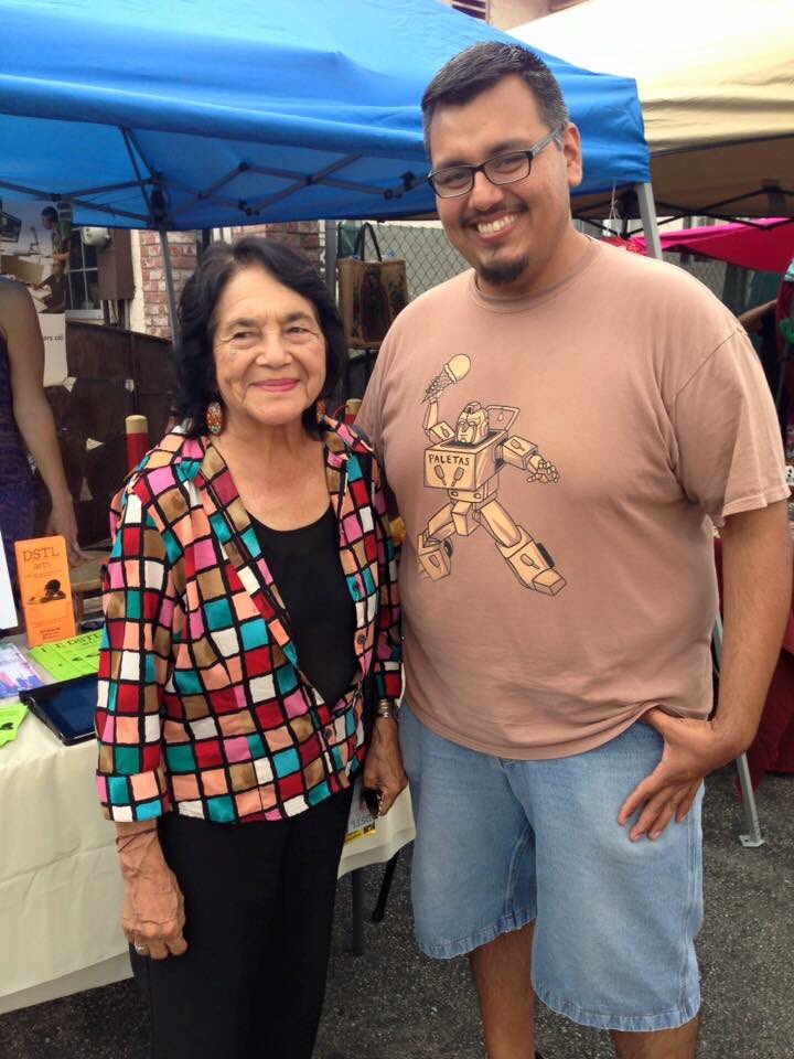 DSTLArts's tweet photo. .@DoloresHuerta stopped by our booth &amp; voted for #ThePlaceLA! #MyDayInLA couldn't be better! https://t.co/fOJBr8SW5A https://t.co/90xQ4Tcjg6