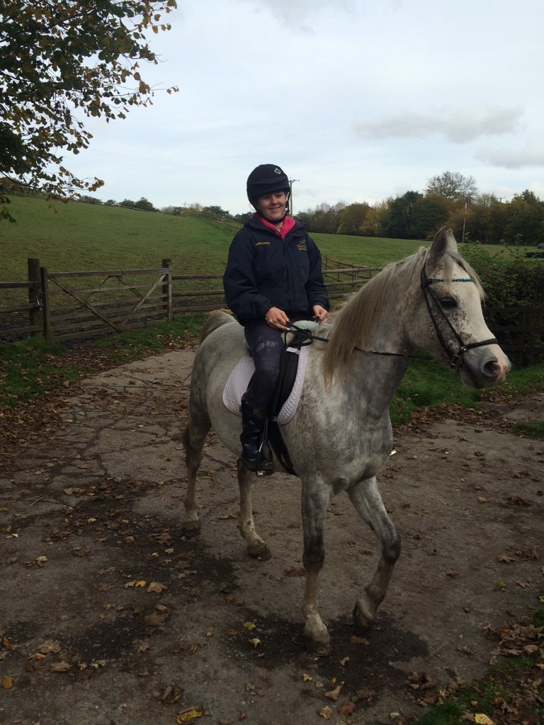 xmissblondie's tweet image. First ride on this lovely boy Fayan 😍 #Arab #grey #horse #firstride #Fayan