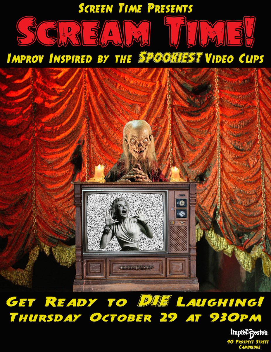 improvboston's tweet image. Follow #SpookyComedy on Mon for a chance to win tix to a horror/comedy mashup: Scream Time! thebostoncalendar.com/events/improvb…