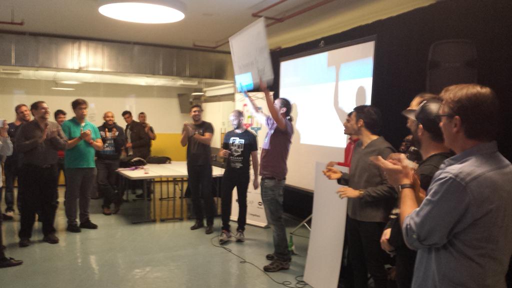 jskills's tweet photo. One of the more fun hacks - involving a subwoofer in a backpack. Congrats @dreitser #HearstHack2015 https://t.co/SBIR1vkHxl