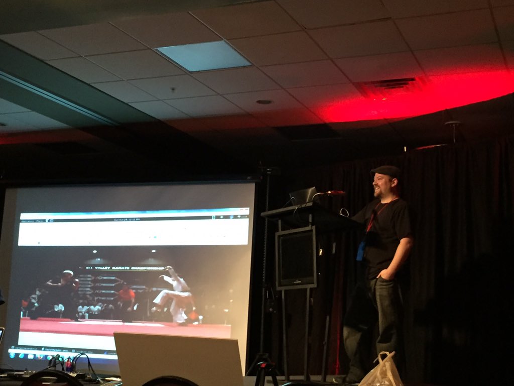 WardPerry's tweet photo. @jamesbower revealing the secrets in his CTF at @SkyDogCon https://t.co/qF553y9h3s