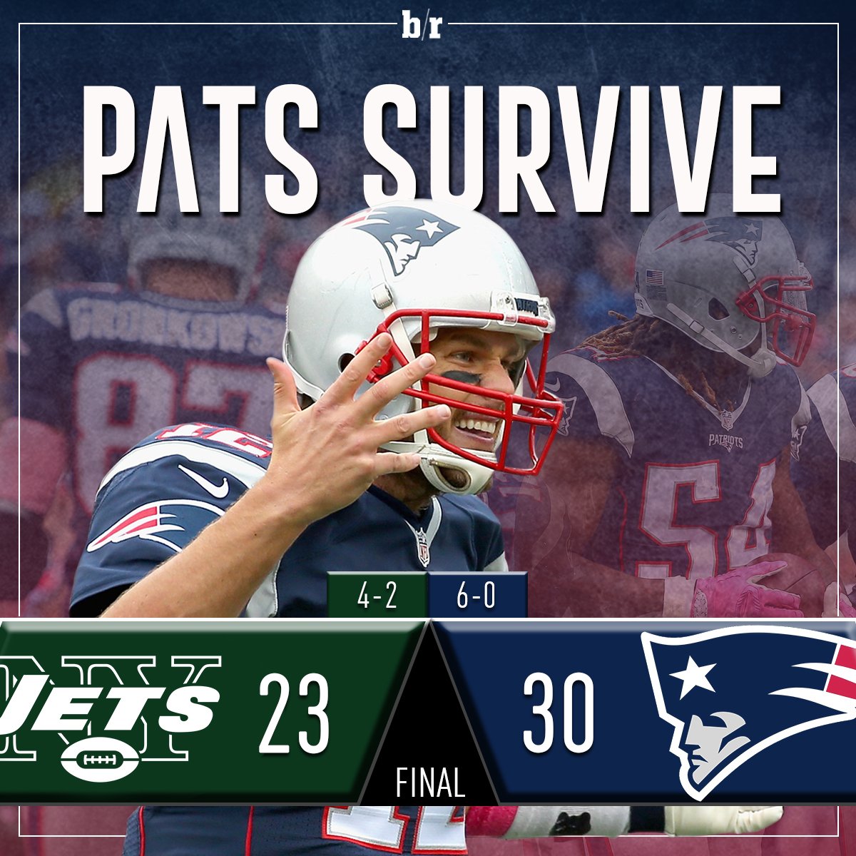 BleacherReport's tweet photo. The Patriots stay undefeated https://t.co/swRBKUUdXh