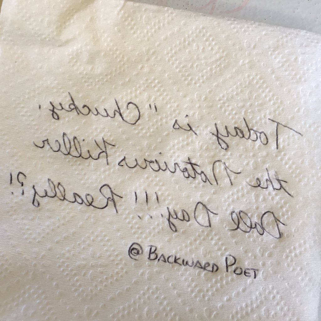 BackwardPoet's tweet photo. #ChuckyTheNotoriousKillerDollDay    #backwardwriting #useamirror https://t.co/vBBy4JZpXk