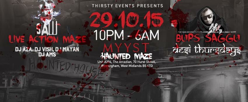 Thirsty Thursday Next Thursday Live Saw Halloween Maze