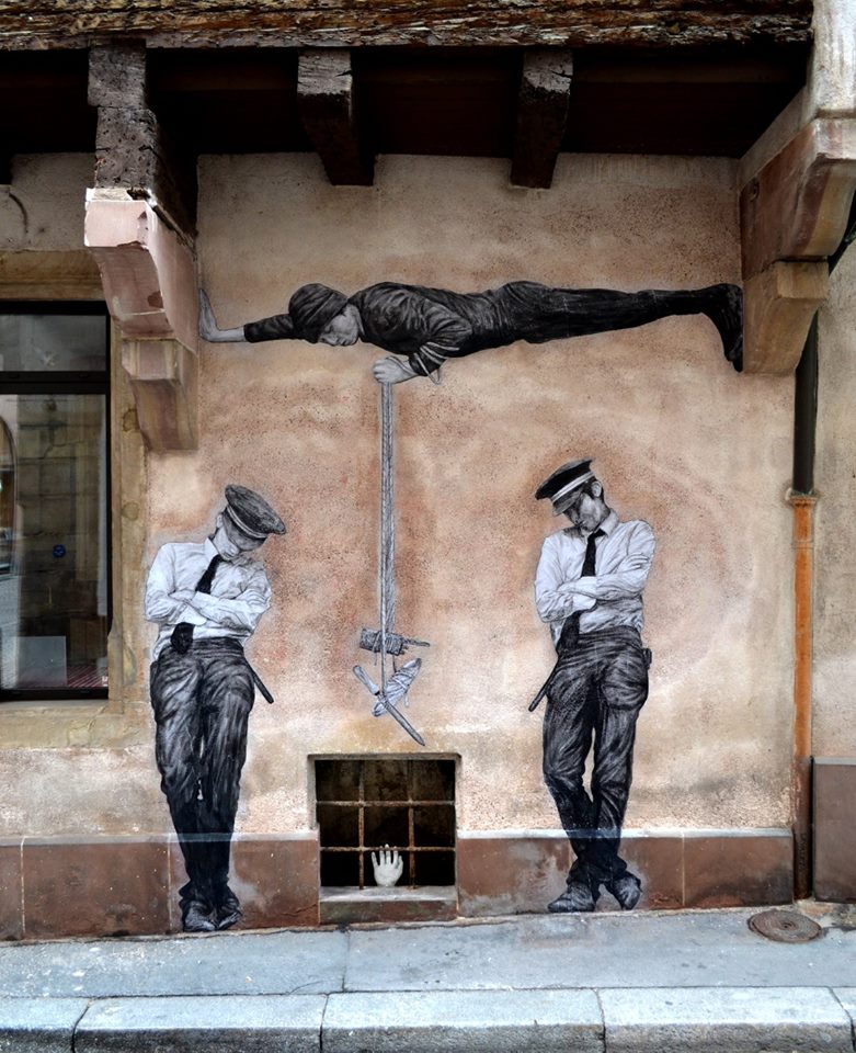 allcitycanvas's tweet photo. Another quirky #wheatpaste by #Levalet in #Strasbourg #pasteup #streetart #urbanart #publicart https://t.co/5Yx1Z3wmzz
