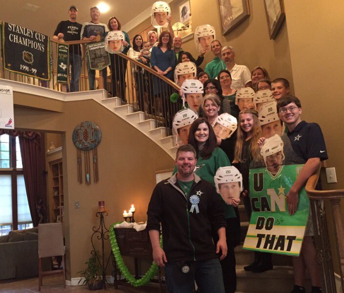stevinator11's tweet photo. #UCanDoThat #Sec105 @DallasStars Baby Shower for @brandowinters & Bethany. Great Seat Neighbors! @CodyEakin50 pic. https://t.co/pryv7GRi2E