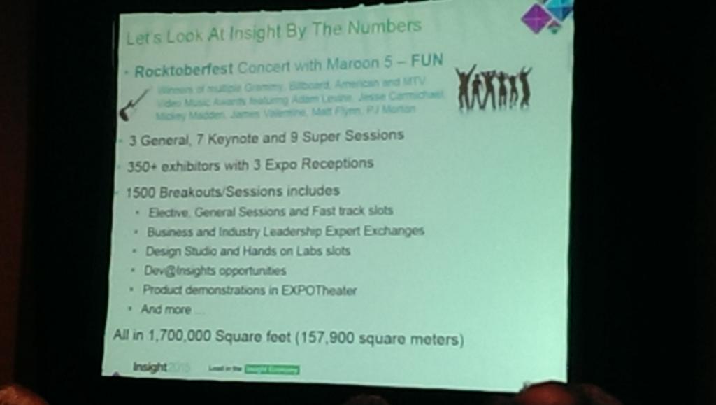 fbowen's tweet photo. #IBMInsight. 1500 sessions and Maroon 5.  Going to be a great week. https://t.co/L96wbBcQOH