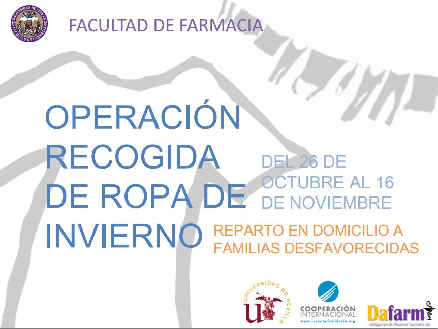 Dafarmus's tweet photo. [RECOGIDA ROPA DE INVIERNO]

Del 26/10 al 16/11 la Delegación ponen en marcha una recogida de ropa de invierno. https://t.co/sLFc5n4Lm6