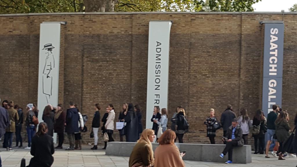 Enormous queue today in Saatchi Gallery for Chanel exhibition!