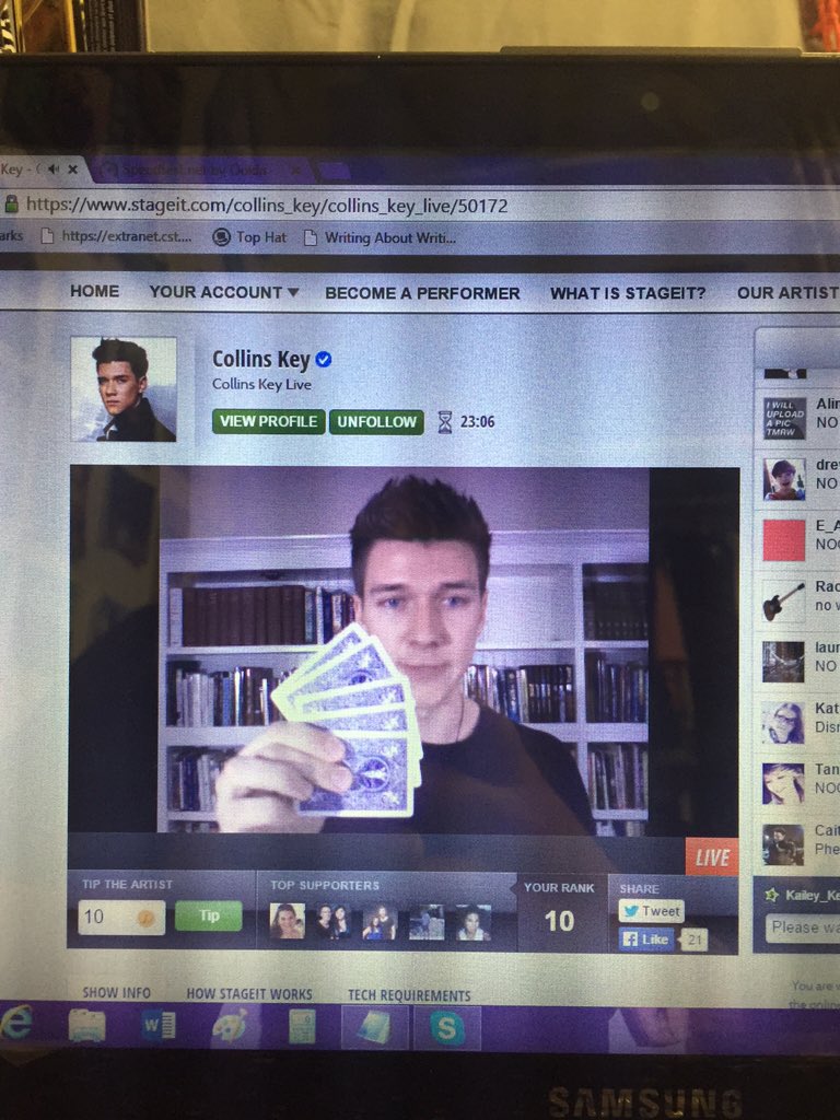 indigoxniall's tweet photo. @CollinsKey you blew my mind today! hopefully i can see you perform again very soon #CollinsKeyLive https://t.co/hw08G7tHUW