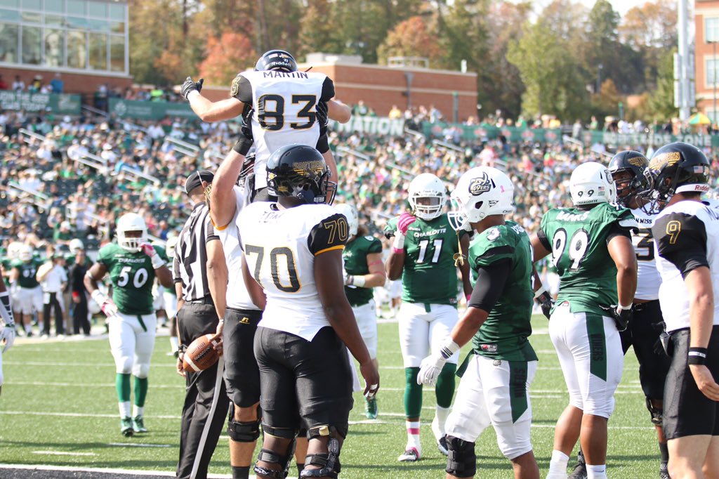 SouthernMissPix's tweet photo. Another W for @SouthernMissFB at Charlotte! We need you this Saturday at #TheRock 👏🏼

#SMTTT https://t.co/ID5orh0fNf