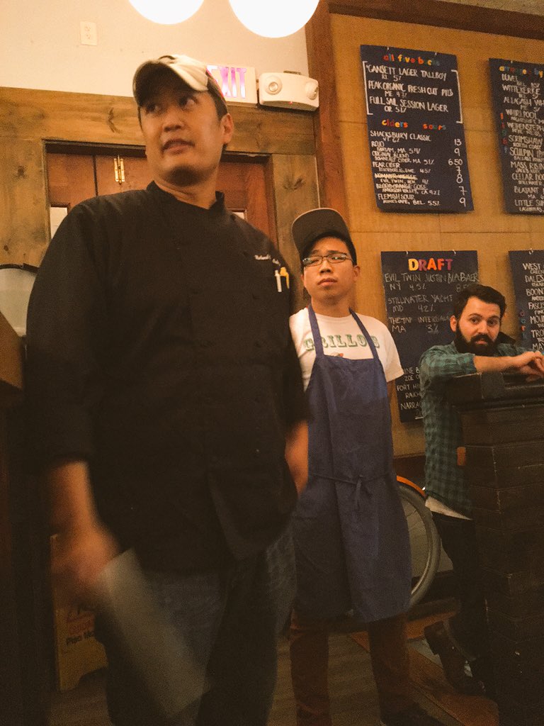 Aubreader's tweet photo. Chef Roland bringing Filipino food to Boston w/ #MilagrosProject @Saus_Boston https://t.co/sTXKIbU6Ta