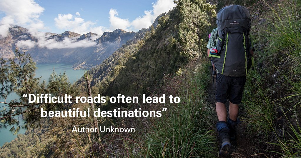 KathmanduGear's tweet photo. #MondayMotivational: "Difficult roads often lead to beautiful destinations." - Author Unknown #LivingTheDream https://t.co/eTthSeGzuw