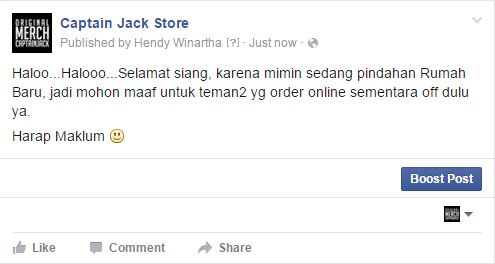 captainjackband's tweet photo. Info penting untuk ORDER ONLINE #OriginalMerchCJ https://t.co/fFp4U2HYAg