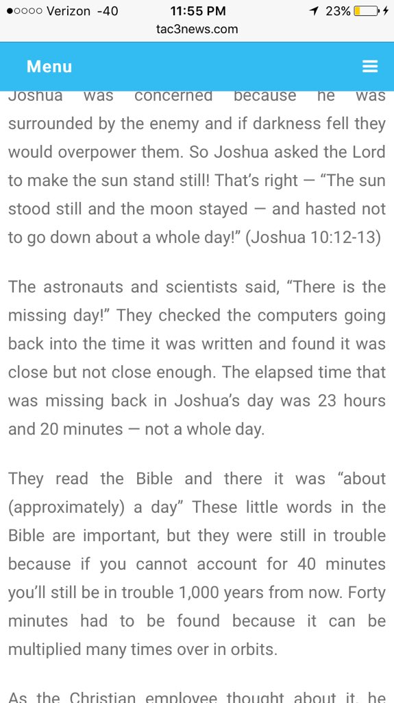 Matthew_Aucoinn's tweet photo. NASA literally just proved the #Bible right... https://t.co/jYEjEVK5DS