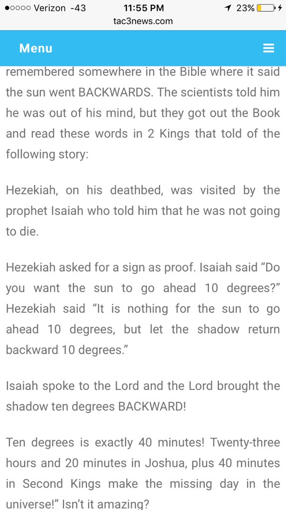 Matthew_Aucoinn's tweet photo. NASA literally just proved the #Bible right... https://t.co/jYEjEVK5DS