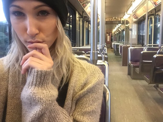 I have an entire train car to myself and it's actually really scary. I'm glad I'm getting off soon. https://t