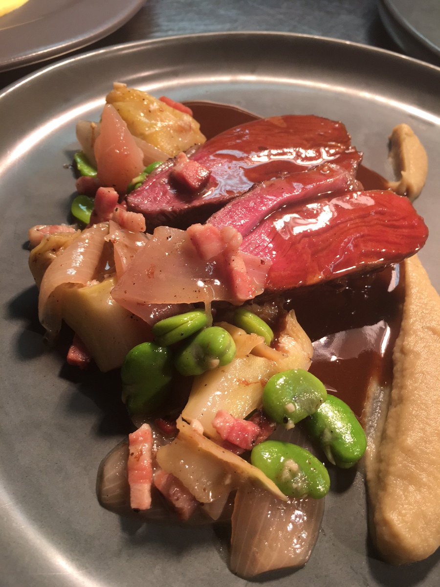 BYO tonight $15 corkage <a href="/FIMeat/">MeatWiFi</a> Lamb rump, artichoke ragout, broad beans. What's for dinner?