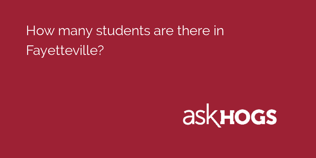 AskHogs's tweet image. How many students are there in Fayetteville? 

Get the stats here: asku.co/AskHogs/questi…