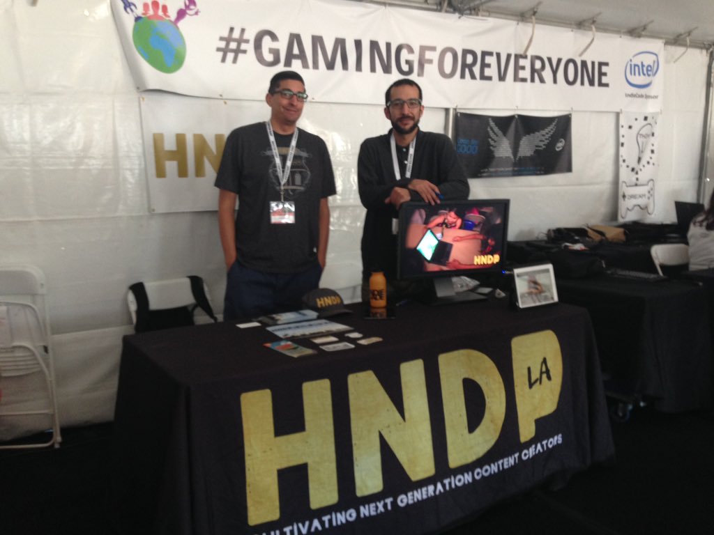 IndieCade's tweet photo. .@HNDPLA at the #IndieCade15 @intel #GamingForEveryone Pavilion provides #gamedev edu to kids in underserved areas. https://t.co/ziamERk7em