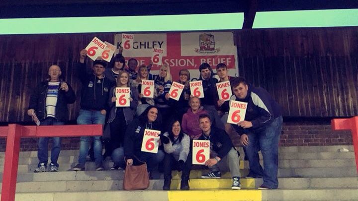 Towniegirl78's tweet photo. An unforgettable day @Cougarmania the @WorkingtonTown fans doing it for jonesy.... #rugbyfamily #ripdannyjones https://t.co/naVum9ZfDn