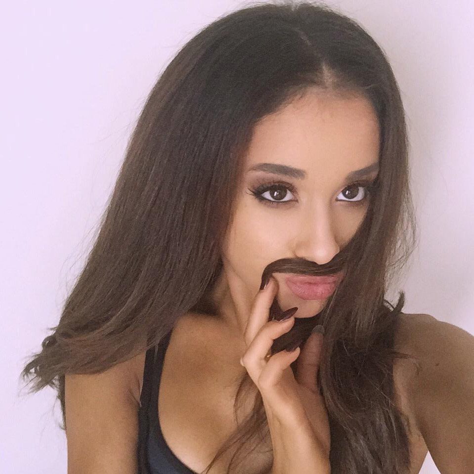 AriGrandeSIRP's tweet photo. I mustache you a question #worstcaptionever https://t.co/5bT0XKDR4R