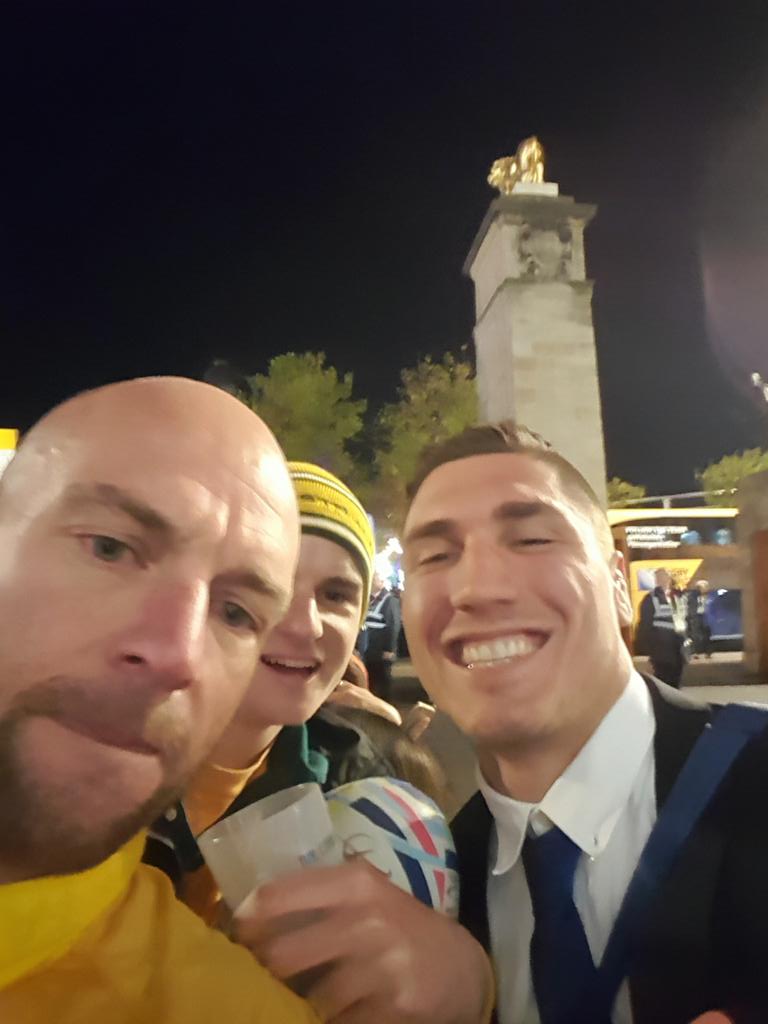 ahalldude's tweet photo. @Wallabies Sean and I.  My fav player.  But   anyone thats donned the gold is a legend. https://t.co/O5icp2LcmQ