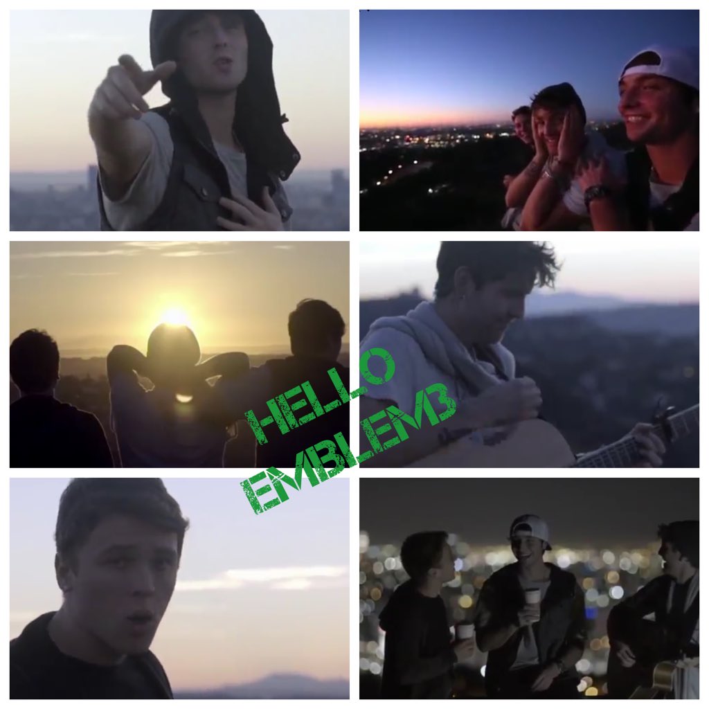 courtneydee1's tweet photo. My favorite screenshots from the #HelloEmblem3 video! @wesleystromberg @TrueChadwick @KeatonStromberg @EmblemThree https://t.co/gWle6cy3cI
