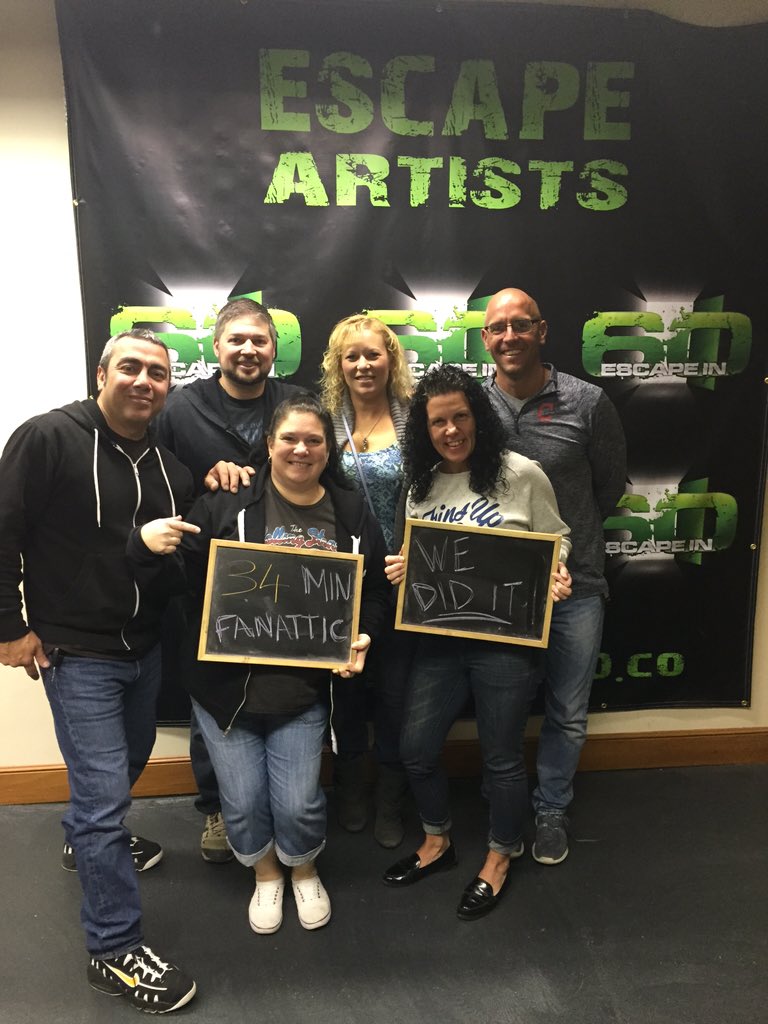 shellg67's tweet photo. #escapein60 we did in 34 min!! Way to go team!! #fanattic #numberone https://t.co/k8VFTBGfgU