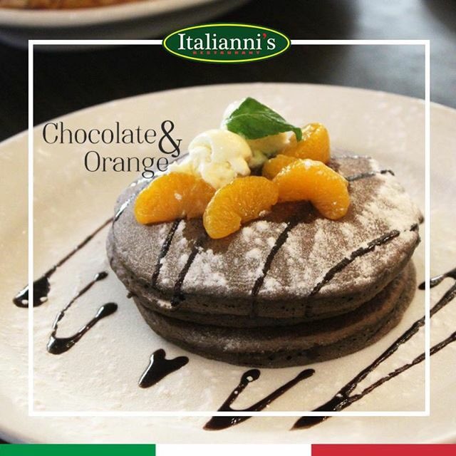 ItaliannisPH's tweet photo. Before undertaking the day's work, have a sumptuous-Chocolate &amp; Orange Pancake breakfast at #ItaliannisPH! https://t.co/bSp1R5qbT8