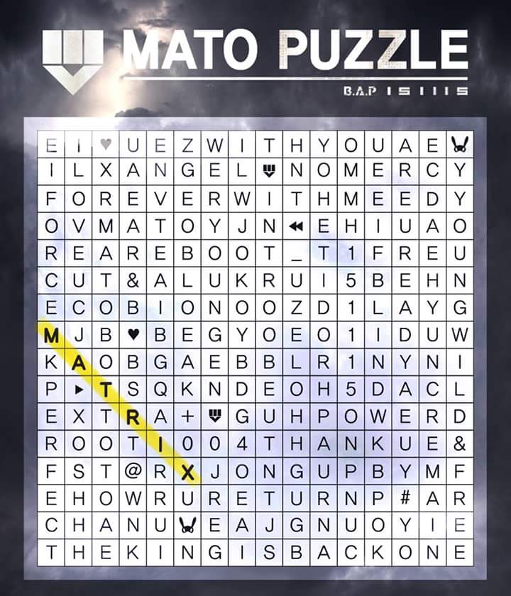 Jup_France's tweet photo. ↱INFO↲ 2ème maj sur la page FB de B.A.P:
Légende : "MATO PUZZLE #BAP #BAP151115 #MATOPUZZLE #MATRIX" https://t.co/4QKa89BOG8