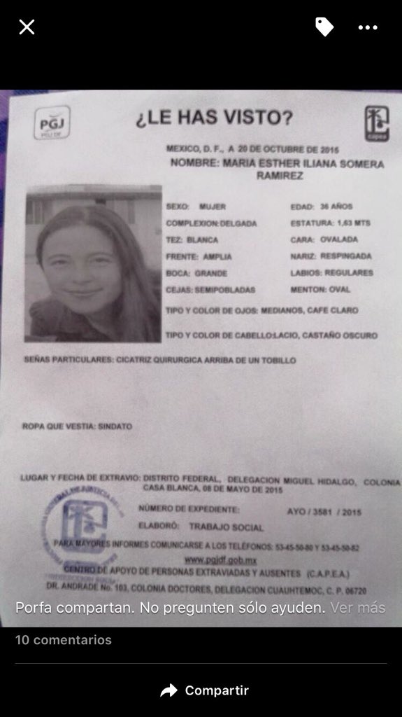 #Ayuda
María Esther Iliana Somera Ramirez 
Lleva 5 días desparecida.

RTRTRTRTRT