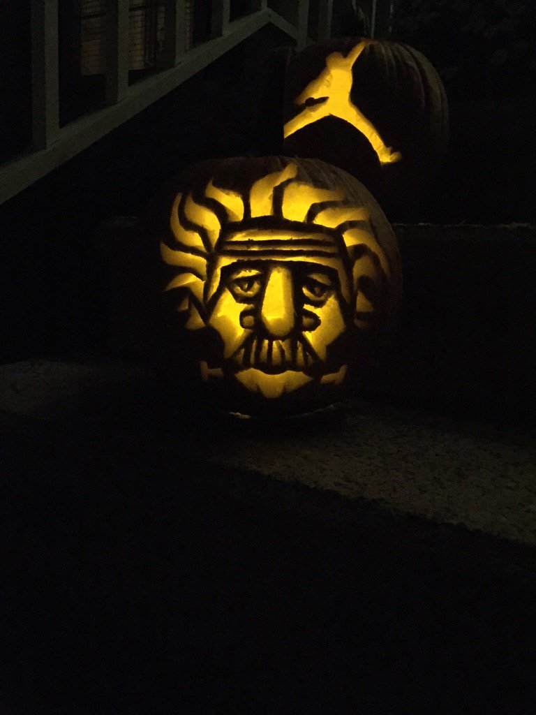 brimonto's tweet photo. I now consider myself an amateur pumpkin carver @NBCphysics #AlbertFRANK-Einstein https://t.co/ktfD93buRp